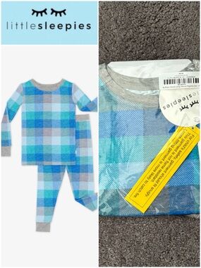 🩵Little Sleepies Blue Buffalo Check PJs